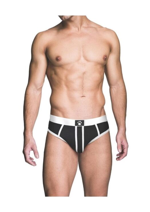 Prowler Red Ass-Less Brief - Medium - Black/White