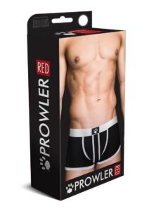 Prowler Red Ass-Less Trunk - Medium - White/Black