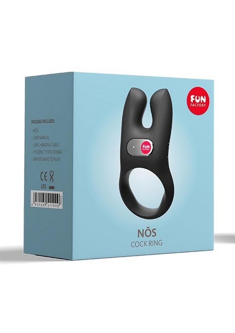 Nos Silicone Vibrating Couples Cock Ring - Black | TabooAdultToys.com