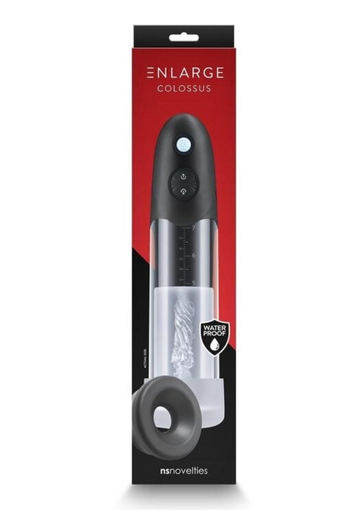 Enlarge Colossus Rechargeable Penis Pump - Black/Clear