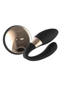 Tiani Duo Silicone Rechargeable Couples Vibrator with Remote Control - Black