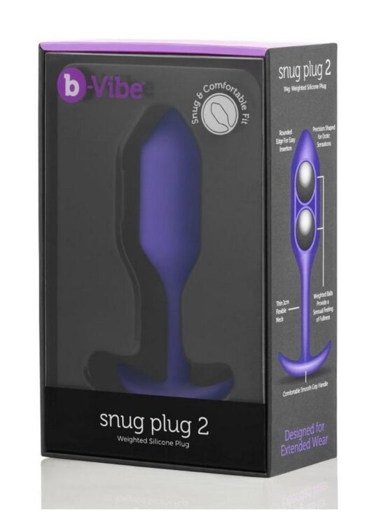 B-Vibe Snug Plug 2 Silicone Weighted Anal Plug - Purple