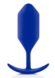 B-Vibe Snug Plug 4 Silicone Weighted Anal Plug - Navy