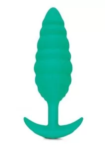 B-Vibe Twist Textured Rechargeable Silicone Anal Plug - Green