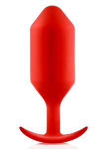 B-Vibe Snug Plug 6 Silicone Weighted Anal Plug - Red