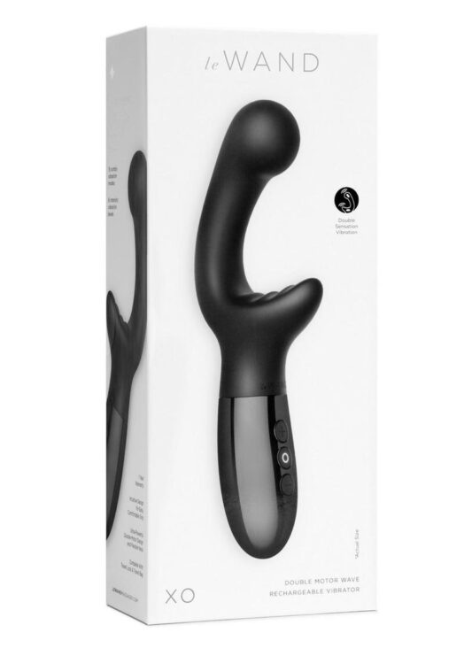 Le Wand XO Rechargeable Silicone Dual Stimulating Vibrator - Black