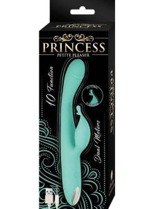 Princess Petite Pleasure Silicone Rechargeable Dual Stimulating Vibrator - Aqua