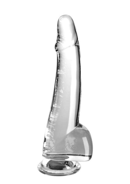 King Cock Clear Dildo with Balls 10in - Clear