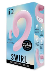 Bodywand ID Swirl Rechargeable Silicone Vibrator with Clitoral Stimulator - Pink