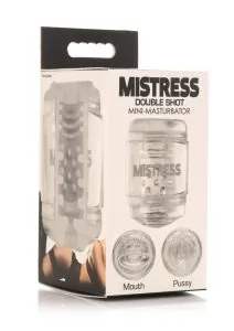 Mistress Double Shot Mouth and Pussy Stroker - Clear