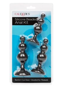 Anal Toys Silicone Beaded Anal Kit - Black