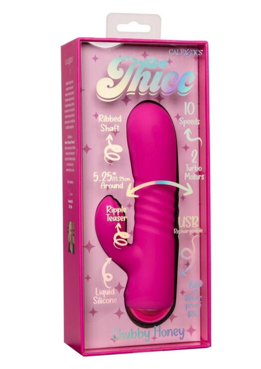 Thicc Chubby Honey Dual Motor Vibrator with Clitoral Stimulator - Pink