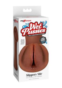 PDX Extreme Wet Pussies Slippery Slit Self Lubricating Stroker - Chocolate