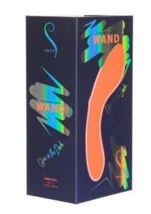 Swan Mini Swan Wand Rechargeable Silicone Glow in the Dark Massager - Orange