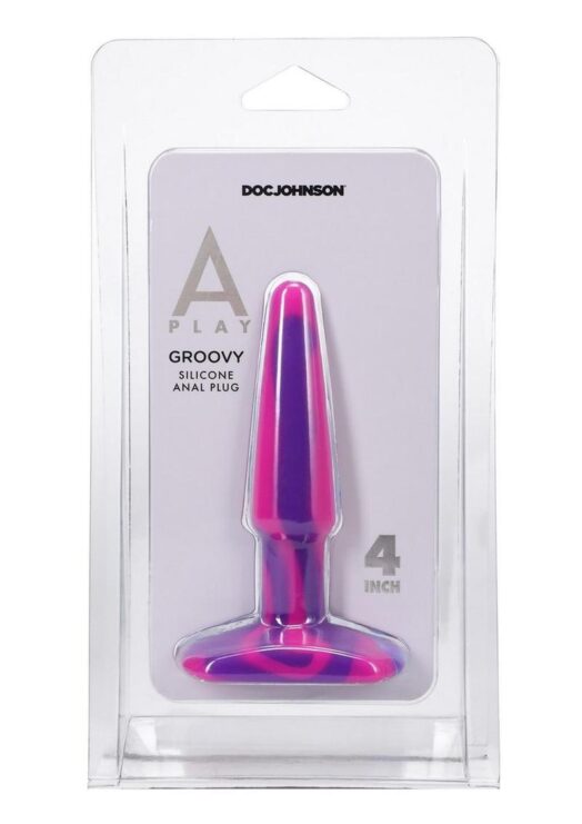 A-Play Groovy Silicone Anal Plug 4in - Fuschia/Magenta