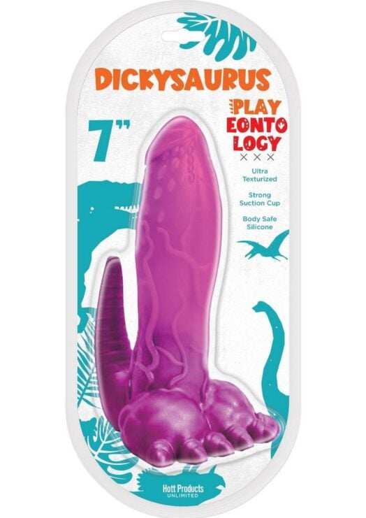 Playeontology Dickysauraus Silicone with Suction Cup 7in - Magenta