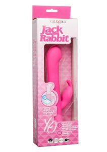 Jack Rabbit Elite Beaded G Rabbit Silicone Rechargeable Vibrator with Clitoral Stimulator - Pink