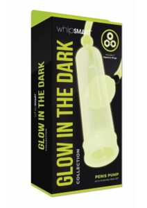 WhipSmart Glow in the Dark Penis Pump and Stamina Cock Ring Set - Green
