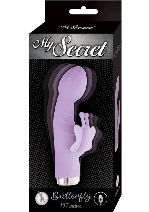 My Secret Butterfly Rechargeable Silicone Rabbit Vibrator - Purple