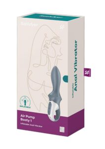 Satisfyer Air Pump Booty 1 Rechargeable Silicone Anal Vibrator - Gray/White