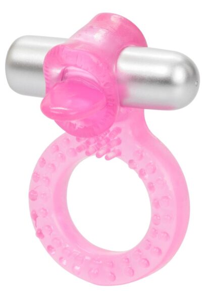 Teaser Tongue Enhancer Vibrating Cock Ring - Pink