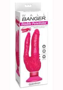 Wall Bangers Double Penetrator Vibrating Dildo 9in - Pink