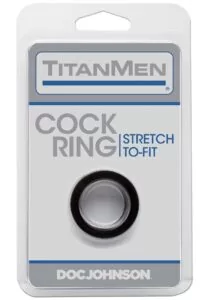 TitanMen Stretch-To-Fit Cock Ring - Black