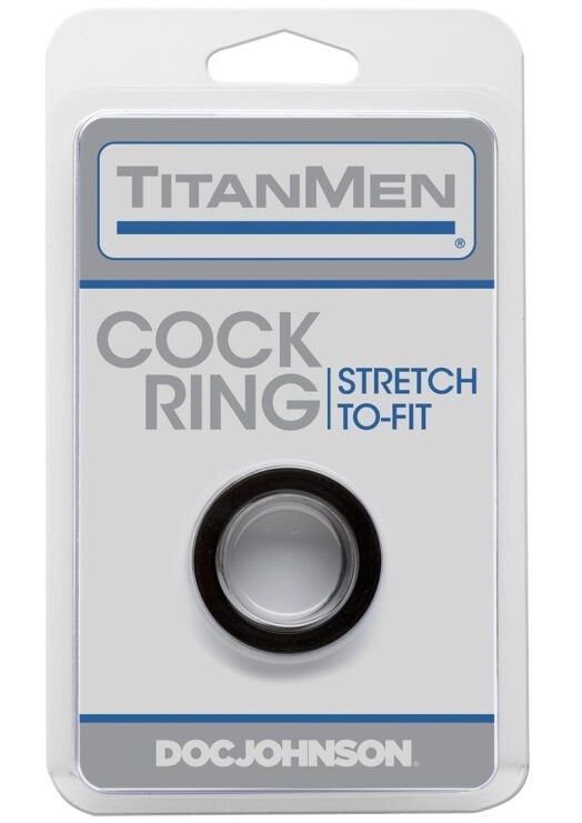 TitanMen Stretch-To-Fit Cock Ring - Black