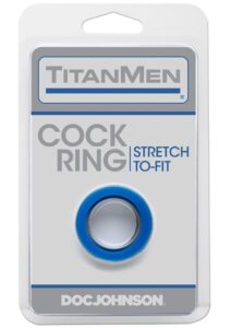 TitanMen Stretch-To-Fit Cock Ring - Blue