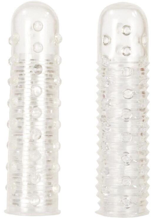Reversible Texture Penis Extender and Masturbator - Clear