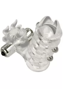 El Toro Enhancer with Beads with Removable Stimulator Waterproof 3.5in - Clear