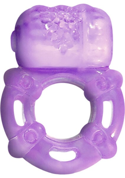 Super Stud Orgasmic Vibrating Silicone Cock Ring Waterproof - Purple