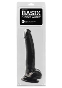 Basix Rubber Works Suction Cup Dong 9in - Black