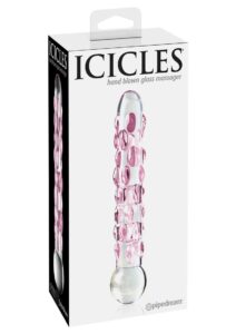 Icicles No. 7 Glass Dildo 7in - Clear/Purple