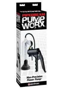 Pump Worx Max Precision Power Penis Pump - Clear and Black