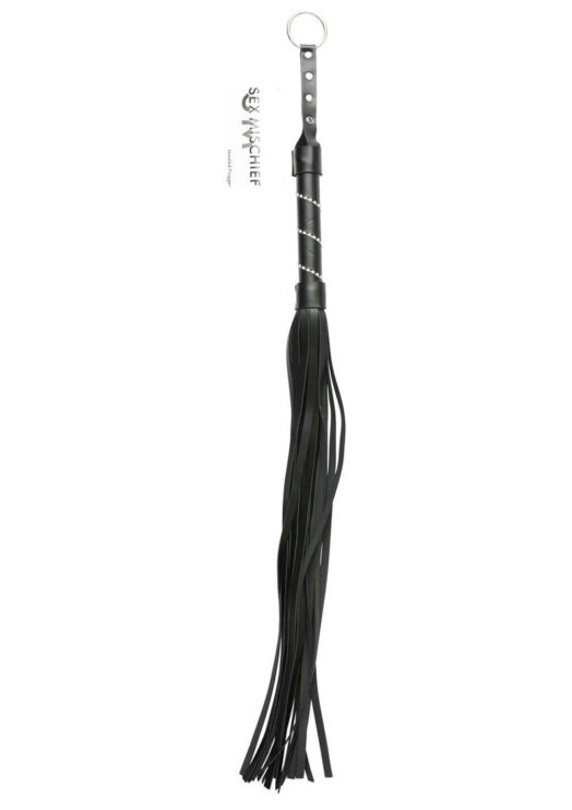 Sex and Mischief Jeweled Flogger - Black