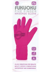 Fukuoku Vibrating Massage Glove - Left Hand - Pink