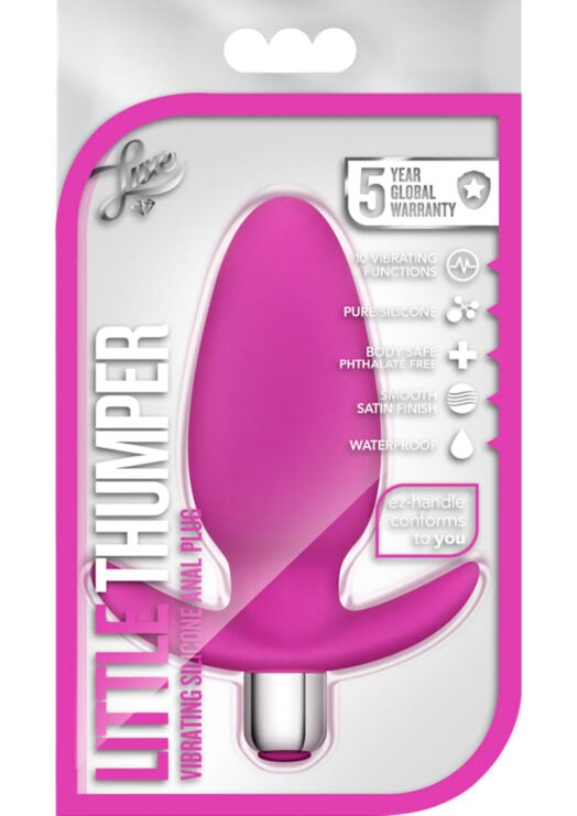 Luxe Little Thumper Silicone Vibrating Butt Plug - Pink