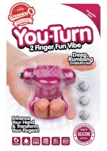 You Turn 2 Finger Vibrator Silicone Ring Waterproof - Merlot