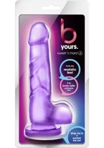 B Yours Sweet N` Hard 4 Dildo with Balls 7.75in - Purple