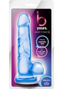 B Yours Sweet N` Hard 4 Dildo with Balls 7.75in - Blue