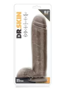 Dr. Skin Mr. Mister Dildo with Balls and Suction 10.5in - Chocolate