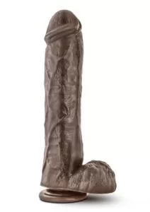 Dr. Skin Mr. Savage Dildo with Balls and Suction Cup 11.5in - Chocolate
