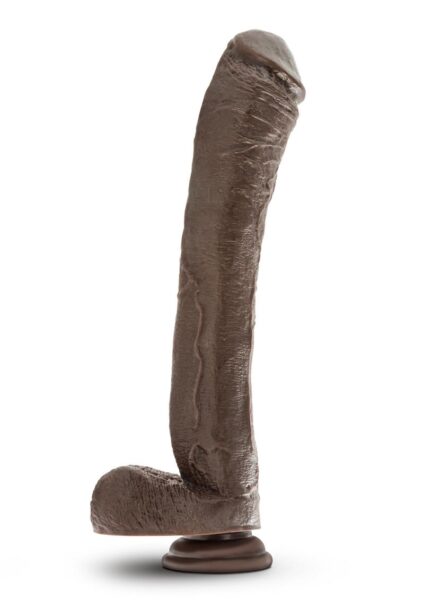 Dr. Skin Mr. Ed Dildo with Balls and Suction Cup 13in - Chocolate