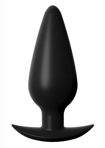 Anal Fantasy Elite Collection Small Weighted Silicone Plug Waterproof 4.1in 4.4oz -Black