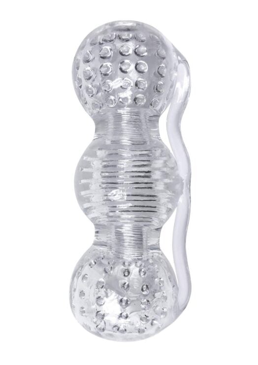 The 9`s - Clear Stroke Threeway Masturbator 5.75in - Clear