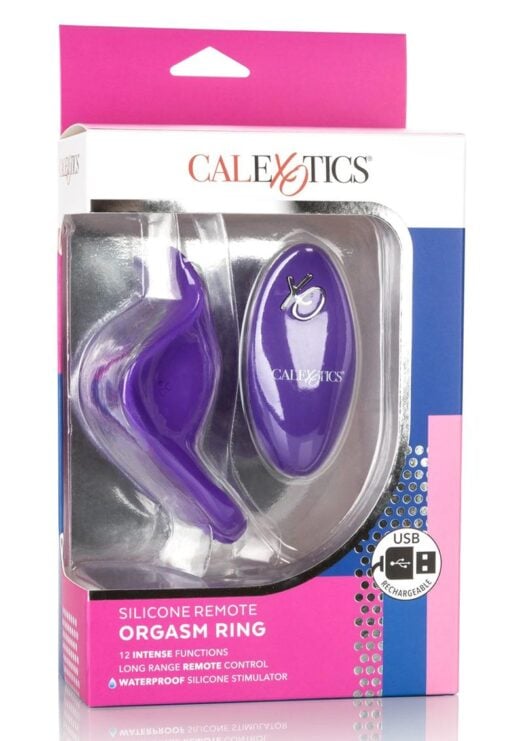 Silicone Remote Orgasm Ring Silicone Rechargeable Waterproof Purple