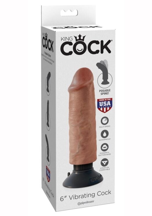 King Cock Vibrating Dildo 6in - Caramel