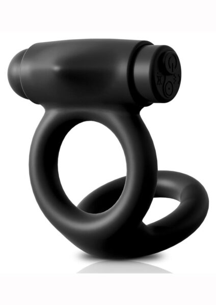 Sir Richard`s Control Rechargeable Vibrating Silicone Cock and Ball Cock Ring - Black