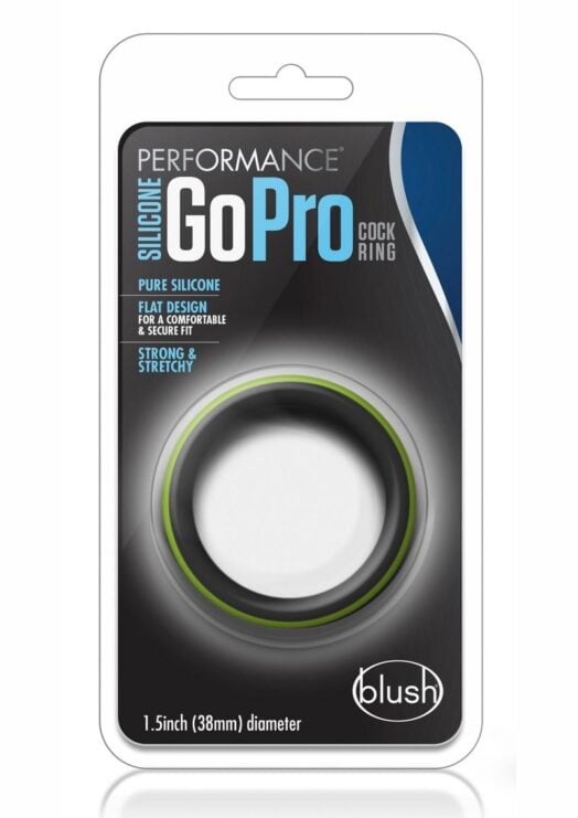 Performance Silicone Go Pro Cock Ring - Black/Green